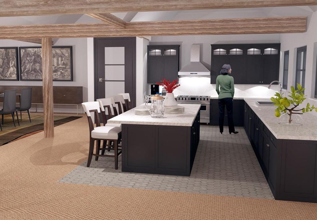 Lot: 101 - FORMER BREWERY WITH PLANNING FOR RESIDENTIAL CONVERSION - CGI of the Proposed Kitchen